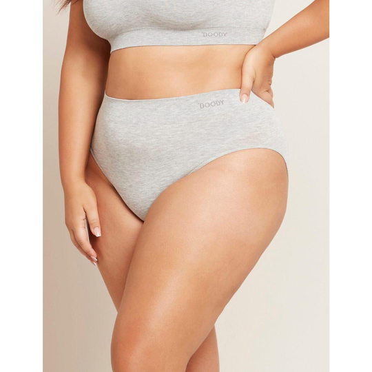 Boody Organic Bamboo Full Brief Womens, Underwear Light Grey Marl