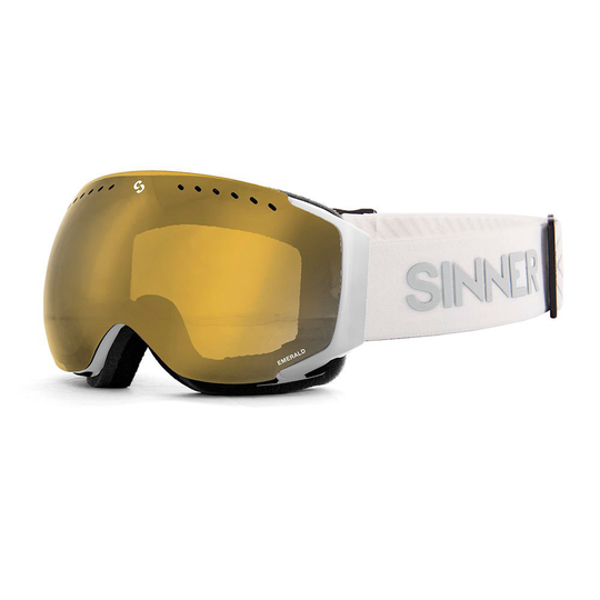 Sinner Emerald Ski Goggles Golden Double Full Gold Mirror Vent/CAT3