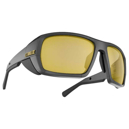 Bliz Peak Mirror Polarized Sunglasses Black Brown Polarized With Gold Mirror/CAT4