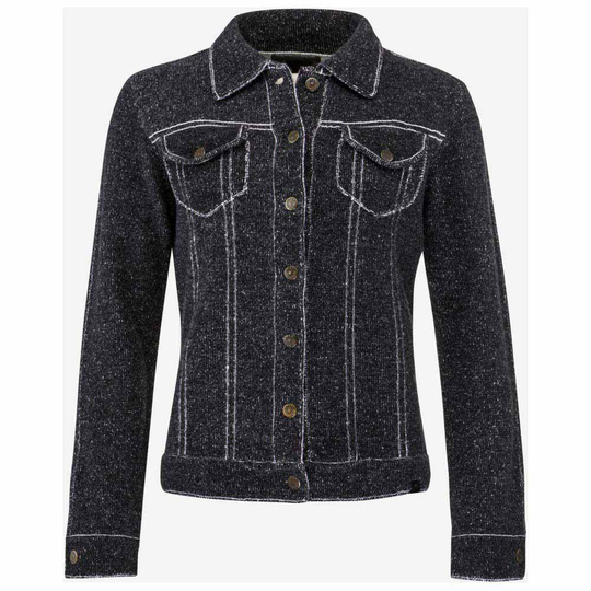 Head Rebels Jeans-knit Button Sweater Black L Woman