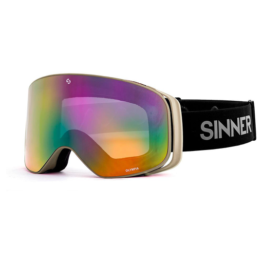 Sinner Olympia Ski Goggles Clear Double Full Red Mirror/ CAT3