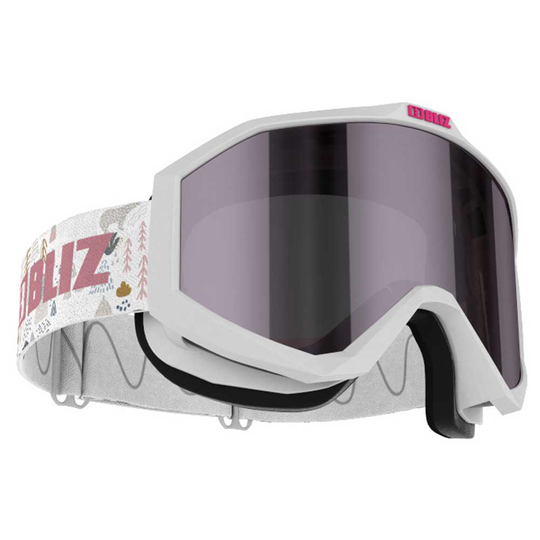 Bliz Liner Mirror Junior Ski Goggle White Pink With Silver Miror/CAT2