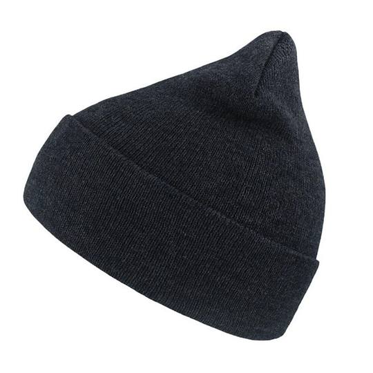 Wind Double Skin Beanie With Turn Up (navy Melange)